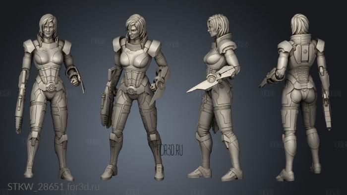 Commander Shepard Female stl model for CNC