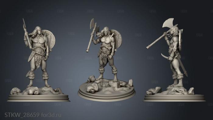 Conan Statue Axe stl model for CNC