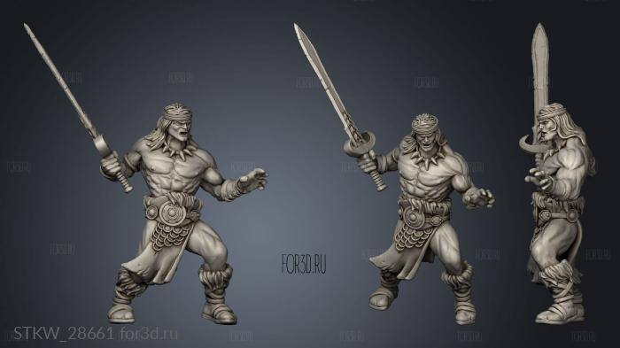 conan with axe stl model for CNC