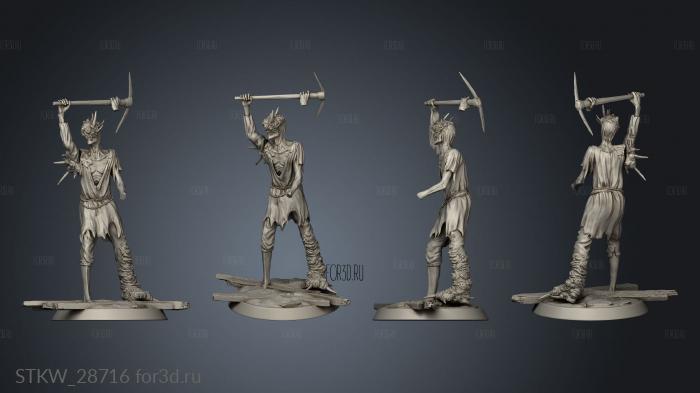 Corrupt Villager Pickaxe Mutant stl model for CNC