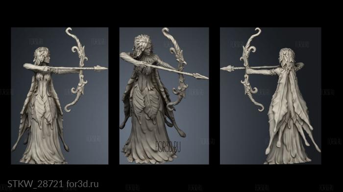 Corrupted Forest Dryad Bow stl model for CNC