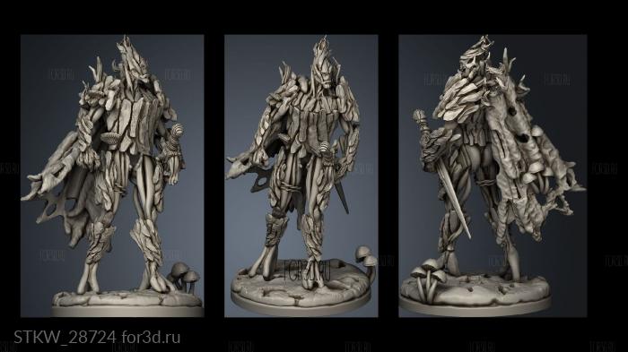 Corrupted Wood Tree Knight stl model for CNC