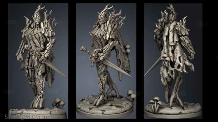 Corrupted Wood Tree Knight stl model for CNC