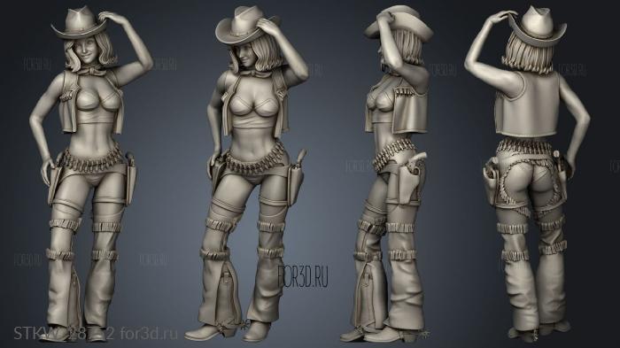 Cowboy Girl sfw stl model for CNC