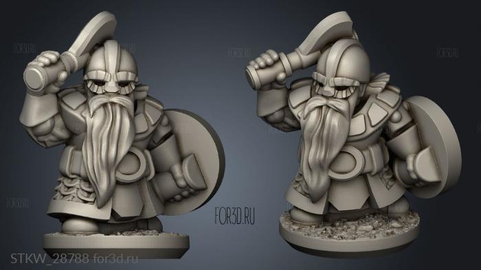 Forge Dwarves Shields warrior stl model for CNC
