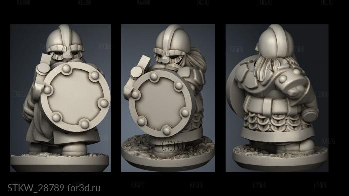 Forge Dwarves Shields warrior stl model for CNC