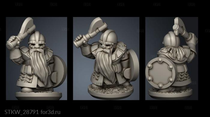 Forge Dwarves Shields warrior stl model for CNC