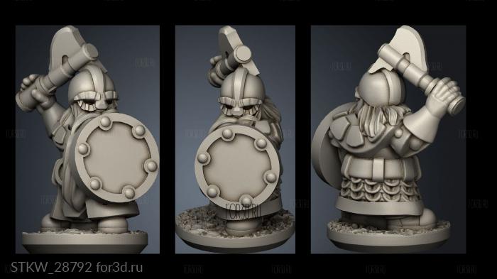 Forge Dwarves Shields warrior stl model for CNC