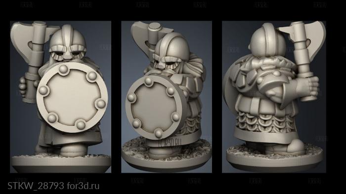 Forge Dwarves Shields warrior stl model for CNC