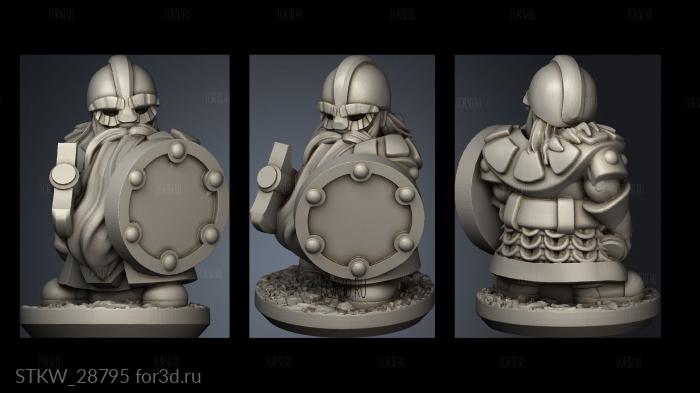 Forge Dwarves Shields warrior stl model for CNC