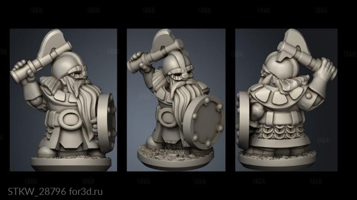 Forge Dwarves Shields warrior stl model for CNC