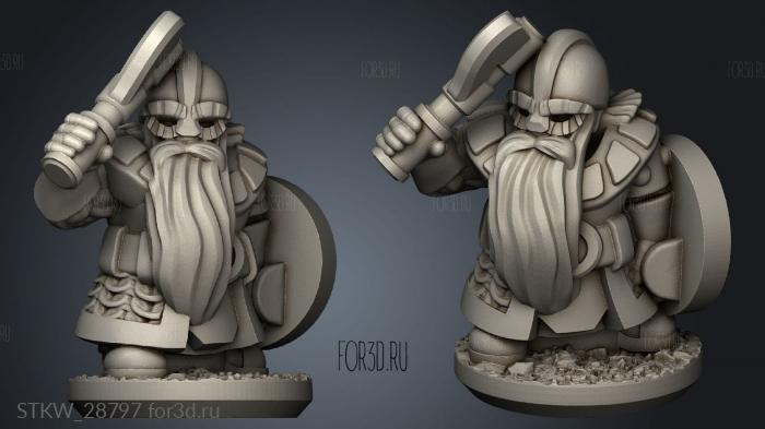 Forge Dwarves Shields warrior stl model for CNC
