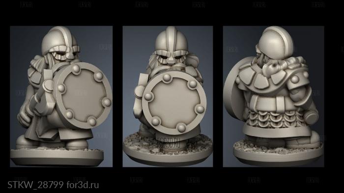 Forge Dwarves Shields warrior stl model for CNC