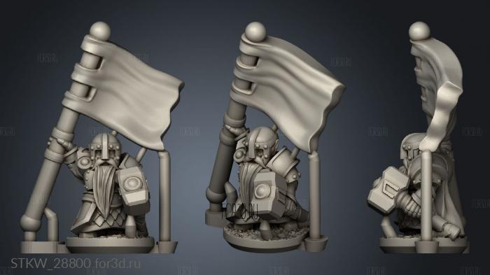 Forge Dwarves banner stl model for CNC