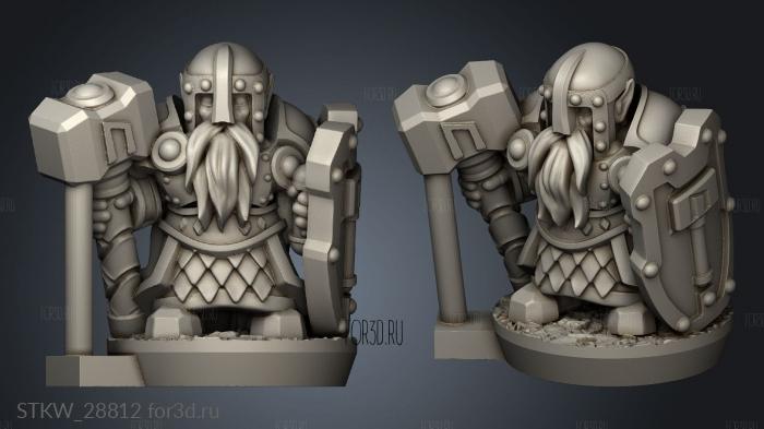 Forge Dwarves warrior stl model for CNC