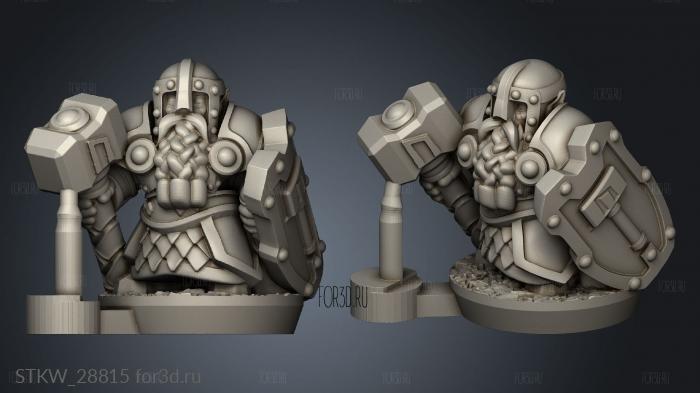 Forge Dwarves warrior stl model for CNC