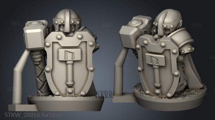 Forge Dwarves warrior stl model for CNC