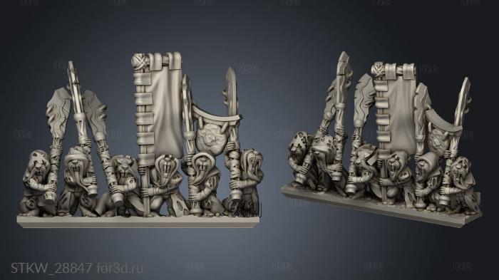 Forge Eastern Skaven strip seeker banner stl model for CNC