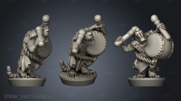 Forge Eastern Skaven Snickers drummers stl model for CNC