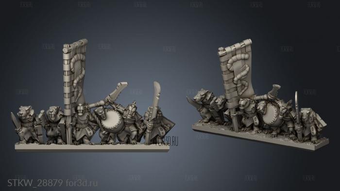 Forge Eastern Skaven Snickers strips banner stl model for CNC