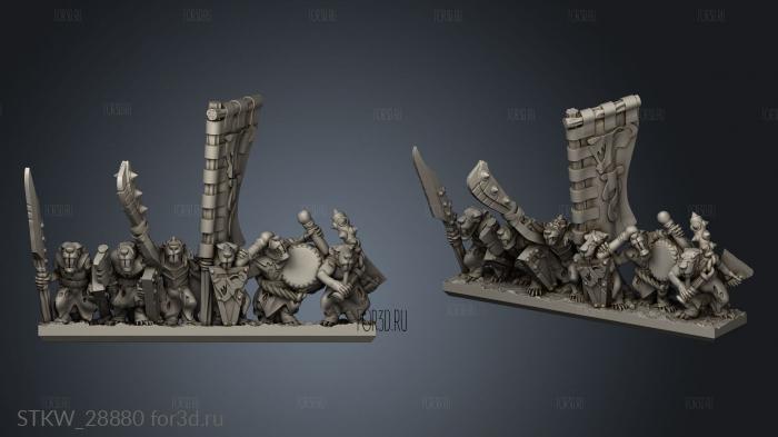 Forge Eastern Skaven Snickers strips banner stl model for CNC