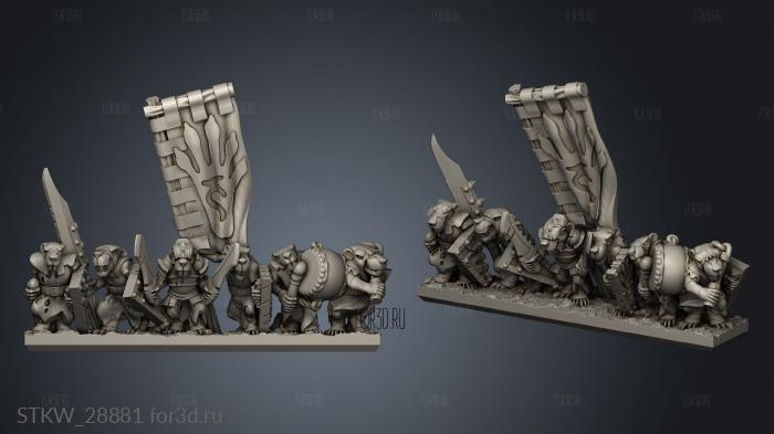 Forge Eastern Skaven Snickers strips banner stl model for CNC