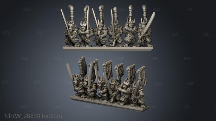 Forge Fantasy samurai ratmen self ing stl model for CNC