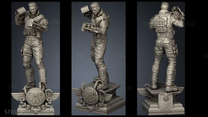 CrossBones Statue stl model for CNC