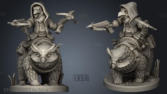 CrossBow Owl Bear Rider stl model for CNC