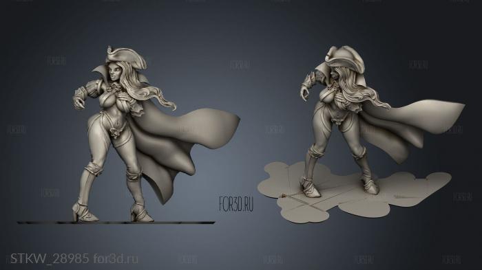 Crossover pirate pinup ps stl model for CNC