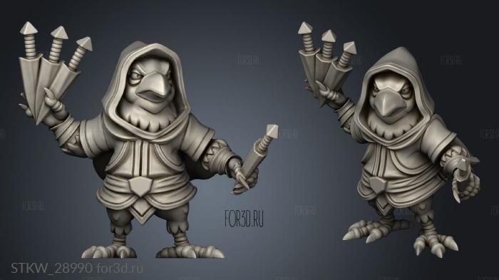 Crow Throwing Knife stl model for CNC