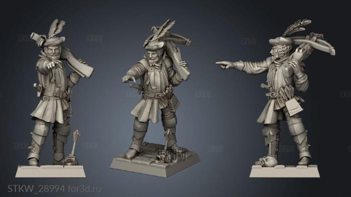 CROSSBOWMEN UNIT CAPTAIN stl model for CNC
