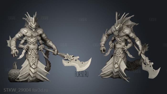 Marsh Naga Warrior stl model for CNC