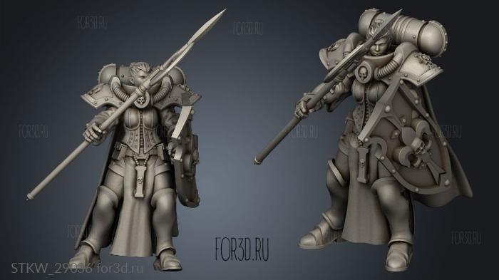 Crusader Coat Halberd stl model for CNC