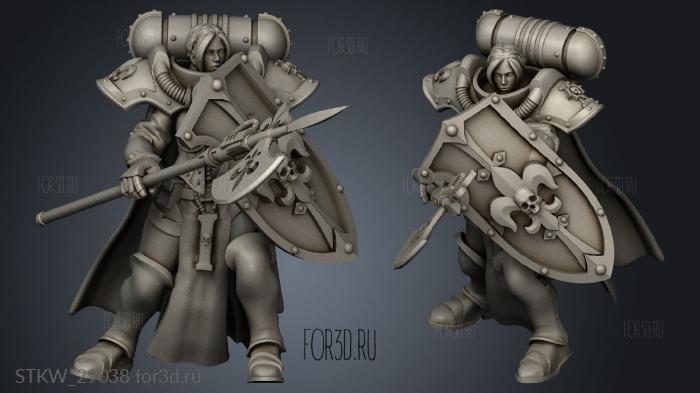 Crusader Coat Halberd stl model for CNC