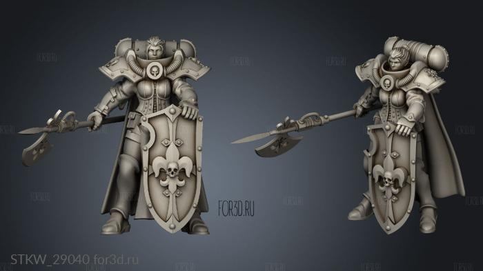 Crusader Coat Halberd stl model for CNC