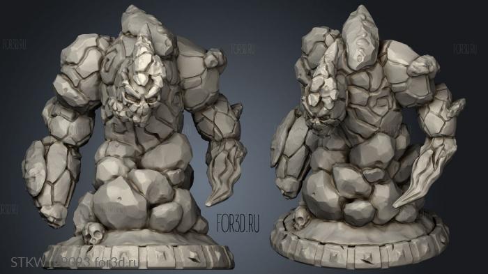 Earth Elemental stl model for CNC