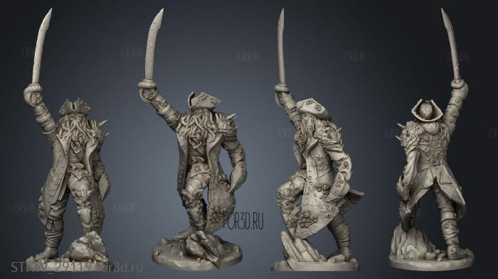 Cursed Sea Captain stl model for CNC