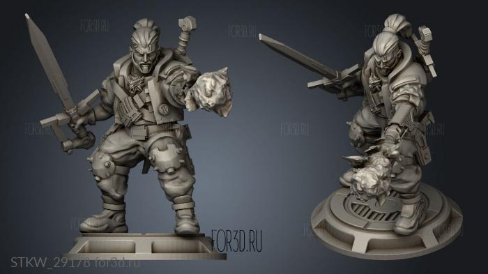 Cyber Witcher Geralt Igni Sperate stl model for CNC