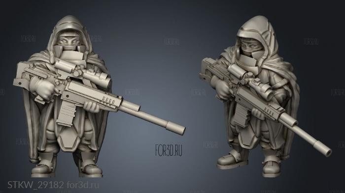 Cyber Witcher Ponchos Duskrunner Stand Sniper Rifle stl model for CNC