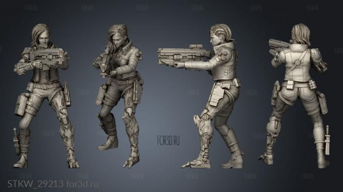 Cyberpunk Bounty Hunter Three stl model for CNC