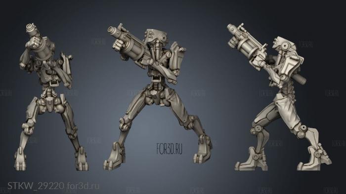 Cyberpunk Mech Squad Drone Grenade Launcher stl model for CNC