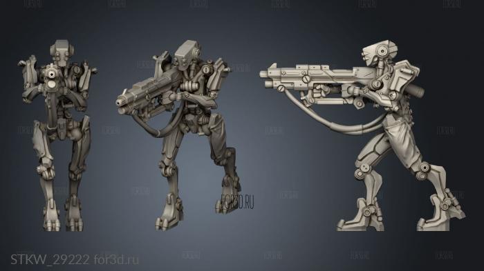 Cyberpunk Mech Squad Drone Rifle stl model for CNC