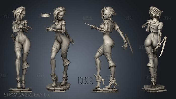 cyberpunk girl blossom legal stl model for CNC