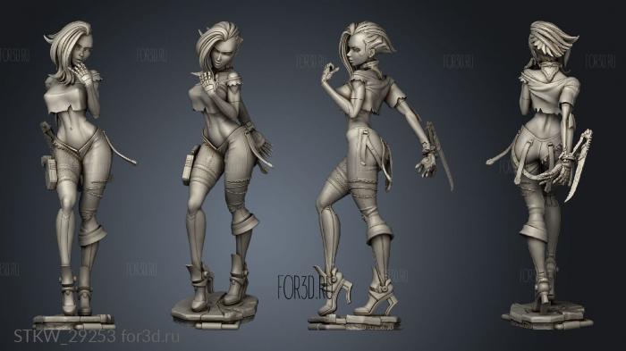 cyberpunk girl blossom legal stl model for CNC