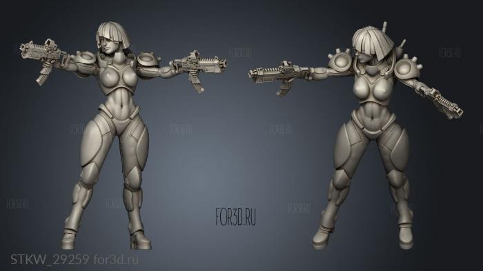Cyberpunk Mercenary stl model for CNC
