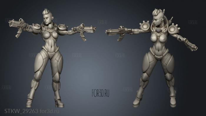 Cyberpunk Mercenary stl model for CNC