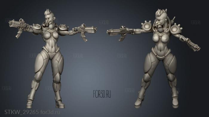 Cyberpunk Mercenary stl model for CNC