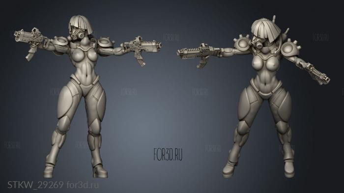 Cyberpunk Mercenary stl model for CNC