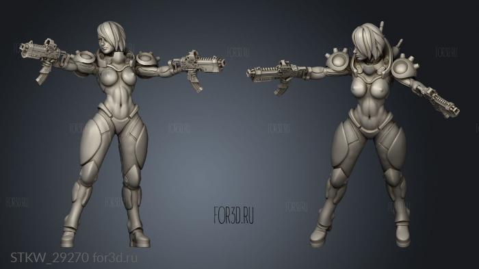 Cyberpunk Mercenary stl model for CNC